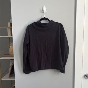 Madewell Classic Black Knit Turtleneck Sweater with Buttons